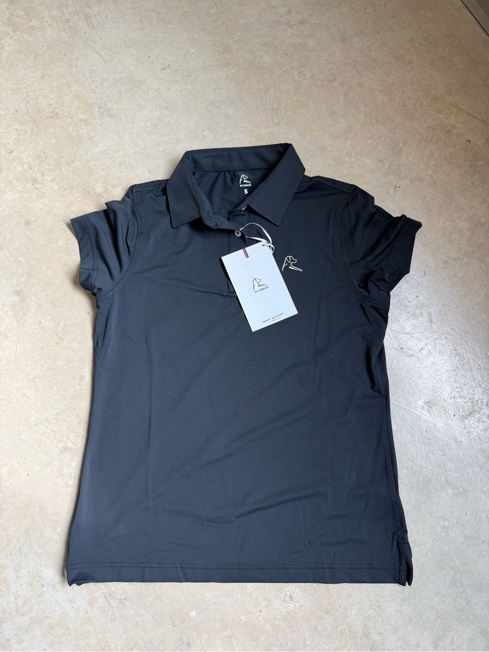 Rhoback NWT Women's Black Button-Down Polo Shirt